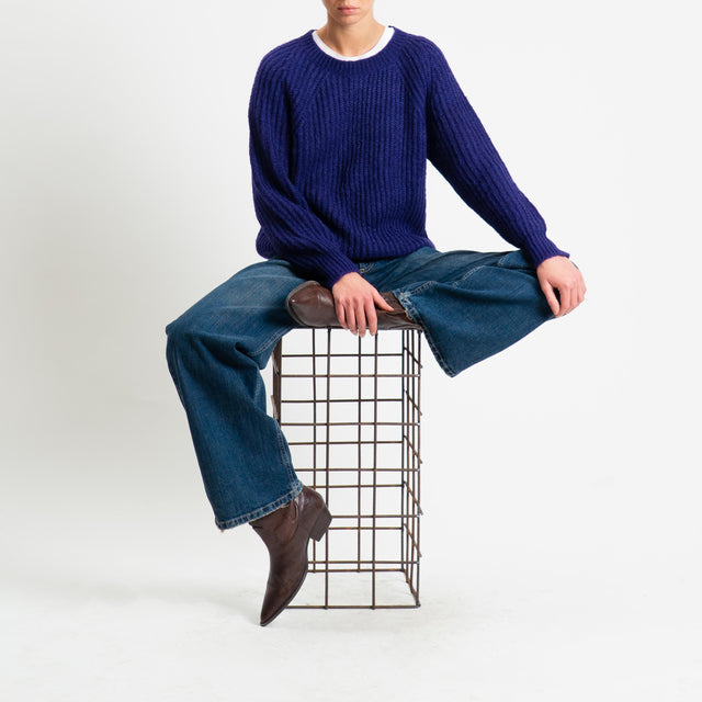 Vicolo-Maglia mohair coste inglesi - viola