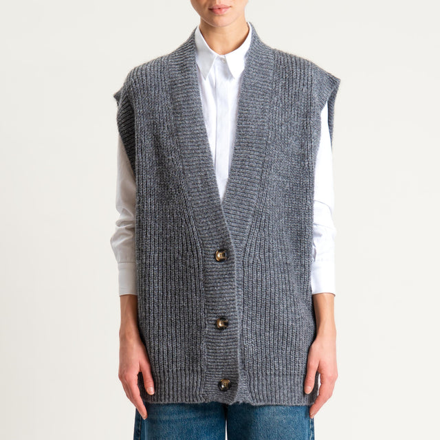 Vicolo-Gilet over mohair - antracite