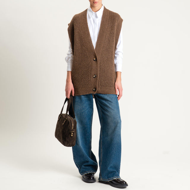 Vicolo-Gilet over mohair - castagna