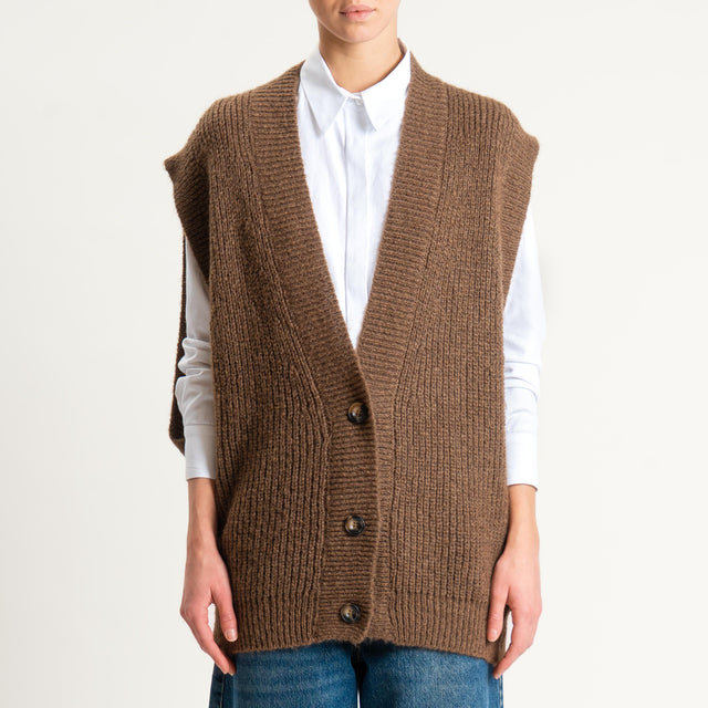 Vicolo-Gilet over mohair - castagna