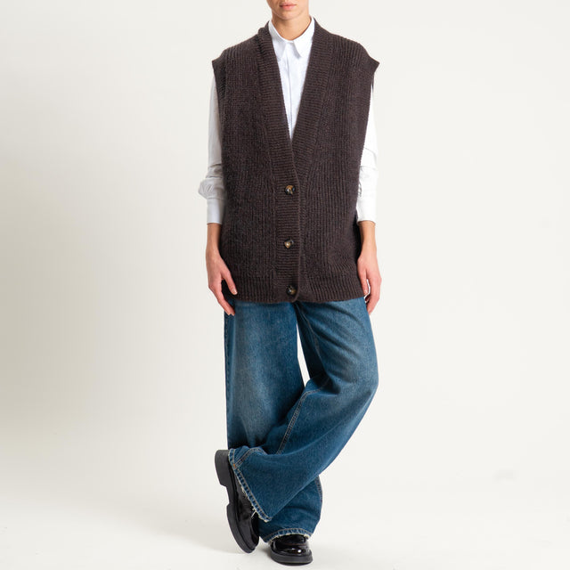 Vicolo-Gilet over mohair - moro