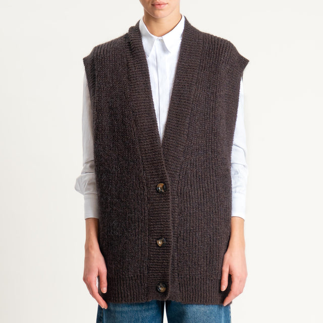 Vicolo-Gilet over mohair - moro