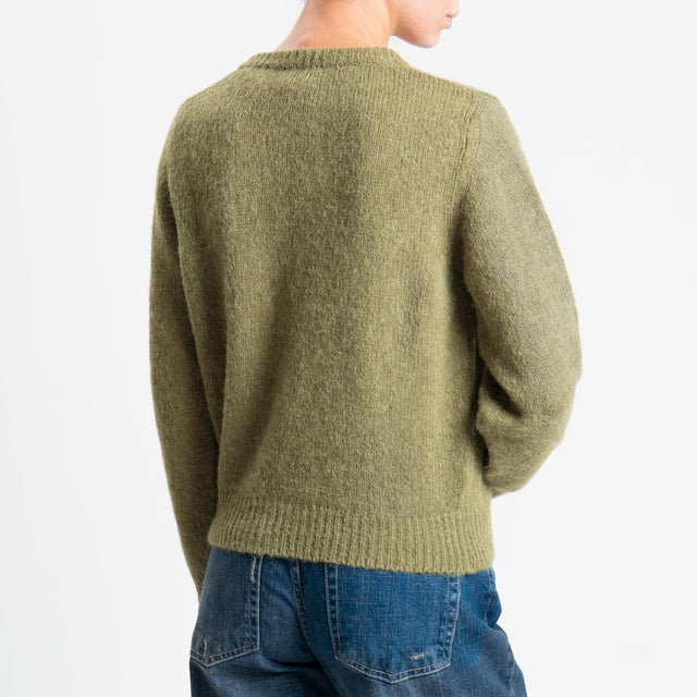 Vicolo-Cardigan rebecchina misto alpaca - militare