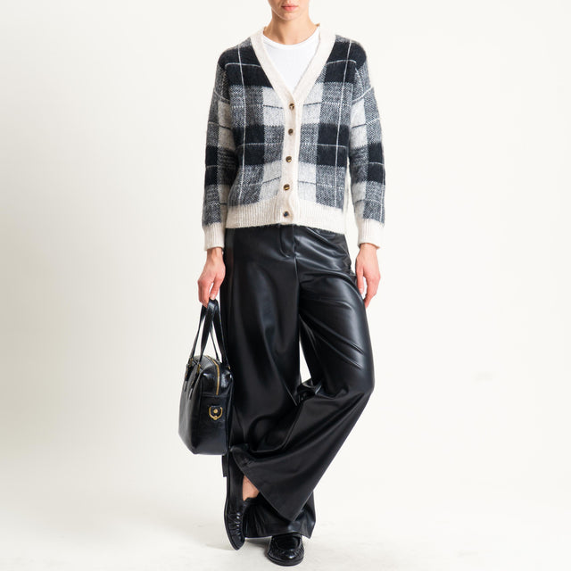 Vicolo-Gilet misto lana bottoni dorati - burro/nero