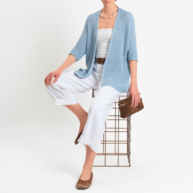 Vicolo-Cardigan costa inglese filo lurex - carta da zucchero