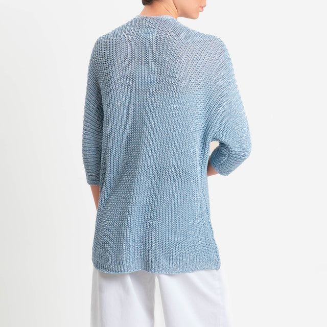 Vicolo-Cardigan costa inglese filo lurex - carta da zucchero