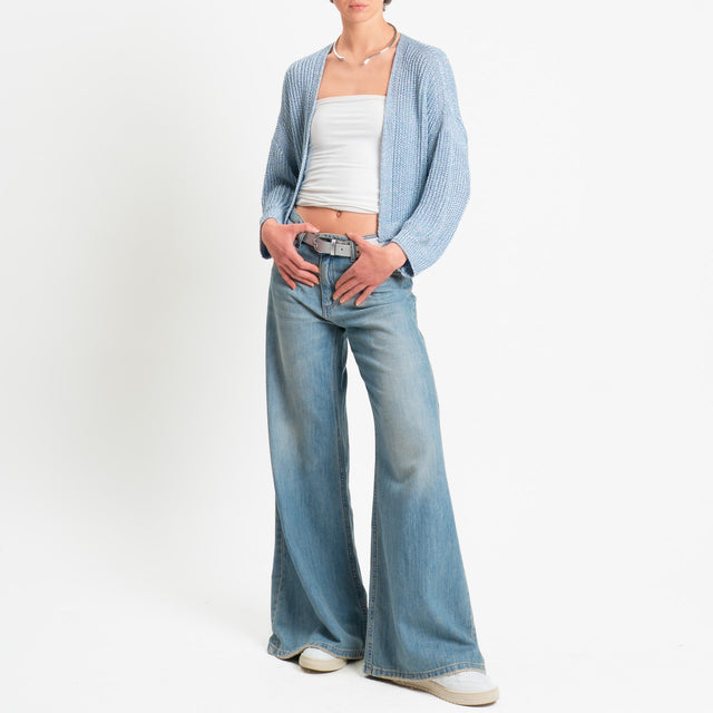 Vicolo-Cardigan crop costa inglese filo lurex - carta da zucchero