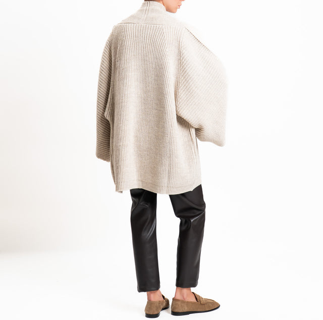 Vicolo-Cardigan a coste misto alpaca - beige