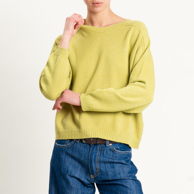 Vicolo-Maglia girocollo boxy - olio