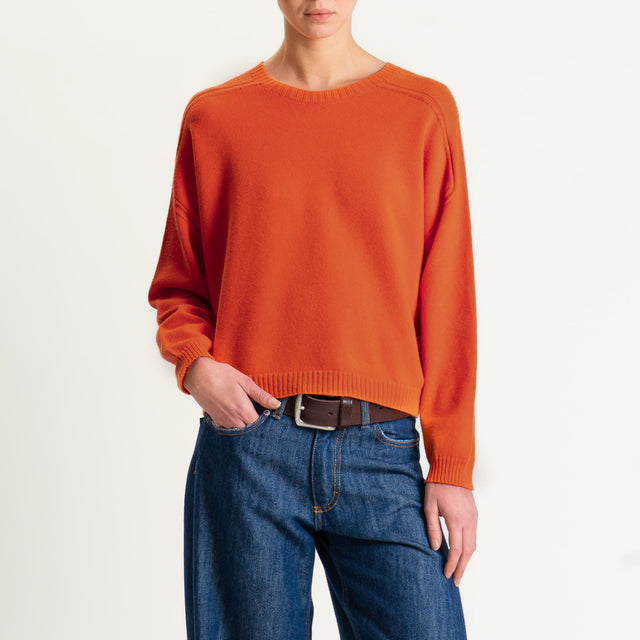 Vicolo-Maglia girocollo boxy - orange