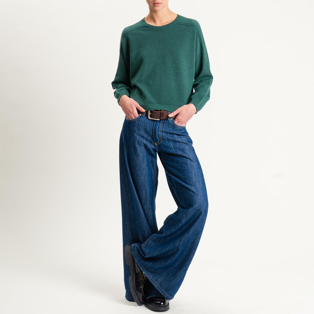 Vicolo-Maglia girocollo boxy - VERDE