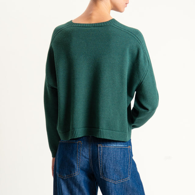Vicolo-Maglia girocollo boxy - VERDE