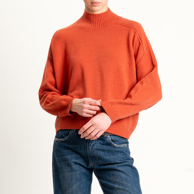 Vicolo-Maglia boxy collo montato - orange