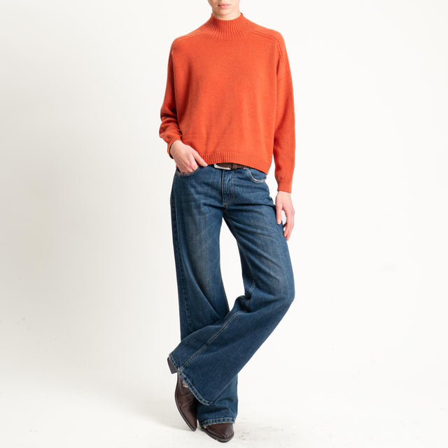 Vicolo-Maglia boxy collo montato - orange