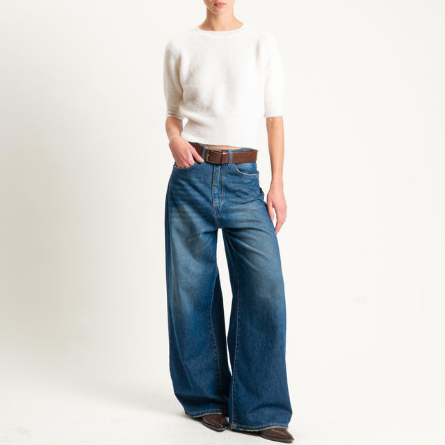 Vicolo-Maglia misto alpaca manica 3/4 - burro