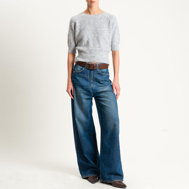 Vicolo-Maglia misto alpaca manica 3/4 - grigio melange