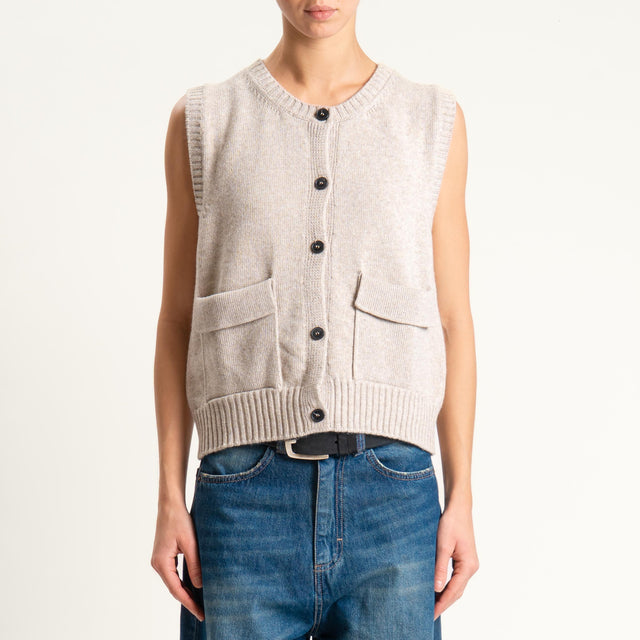Vicolo-Gilet misto cashmere con tasche - cacha