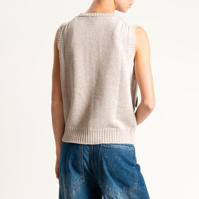 Vicolo-Gilet misto cashmere con tasche - cacha