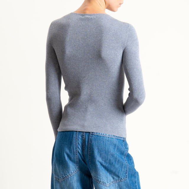 Vicolo-Maglia a costine - grigio