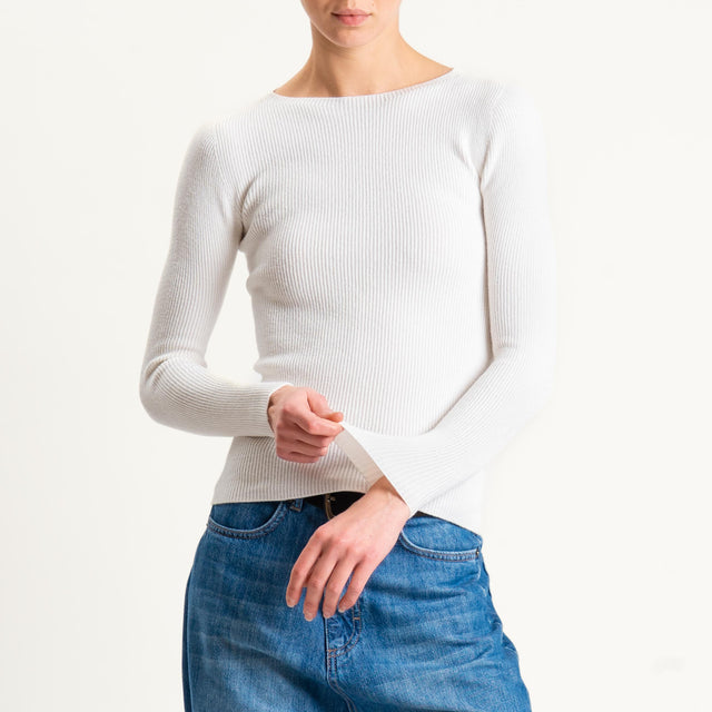 Vicolo-Maglia a costine - latte