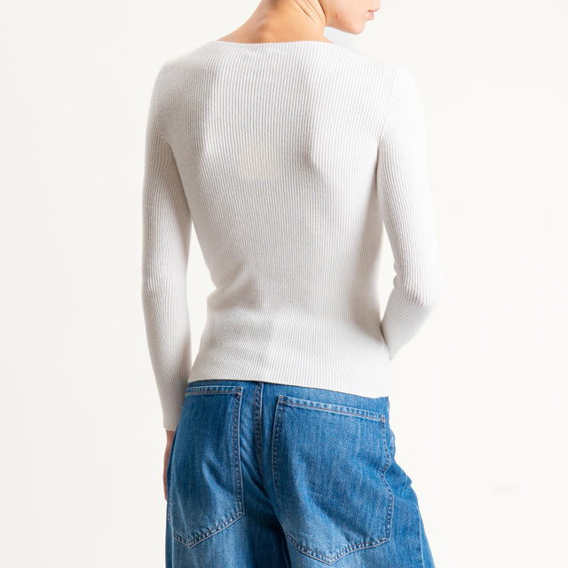 Vicolo-Maglia a costine - latte