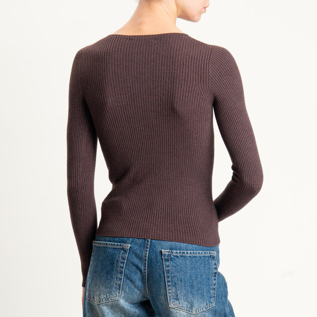 Vicolo-Maglia a costine - moro