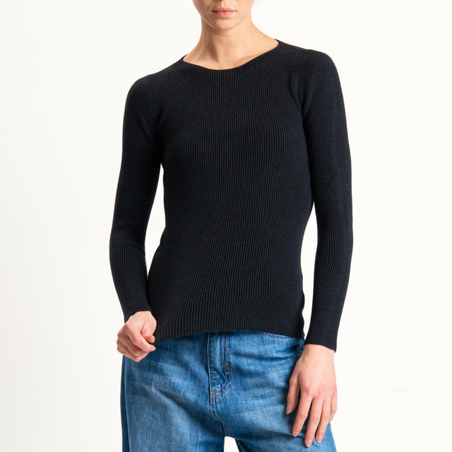 Vicolo-Maglia a costine - nero