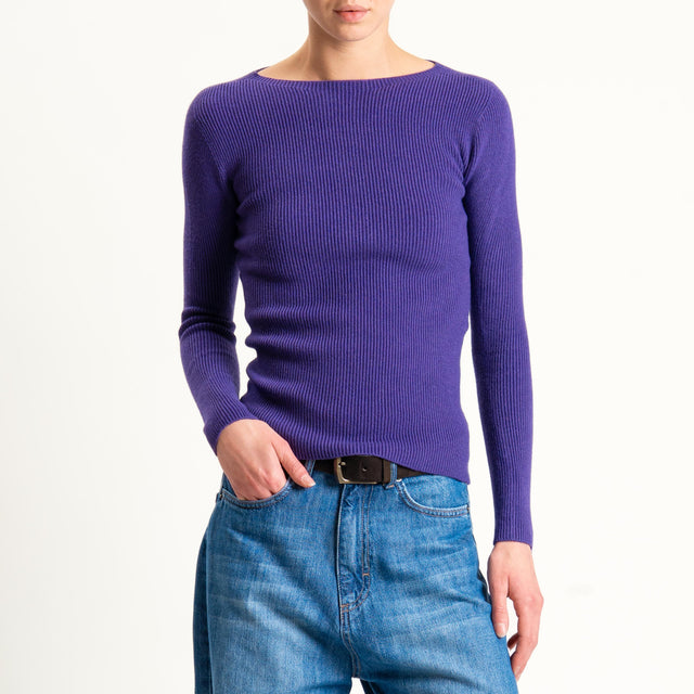 Vicolo-Maglia a costine - viola