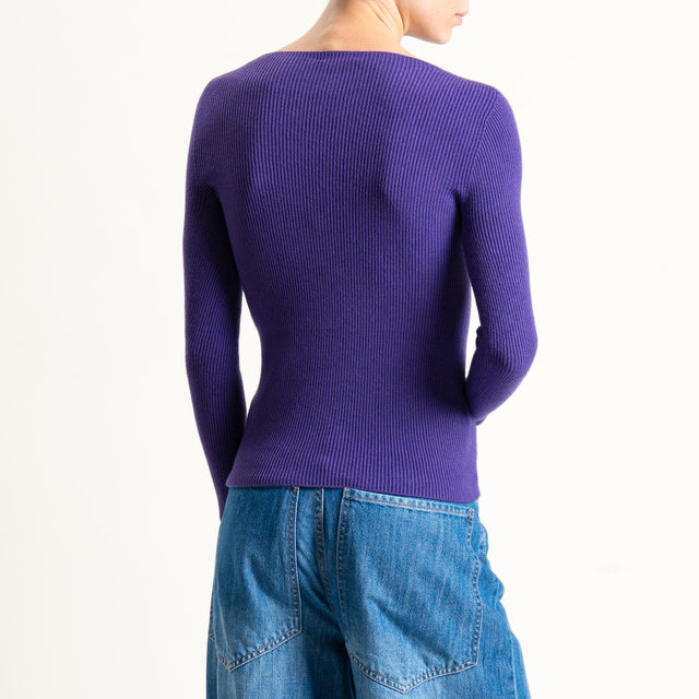 Vicolo-Maglia a costine - viola