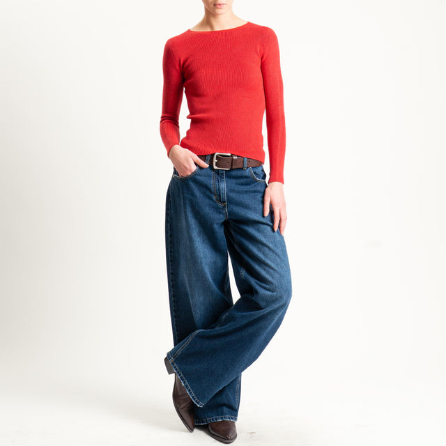 Vicolo-Maglia a costine - rosso