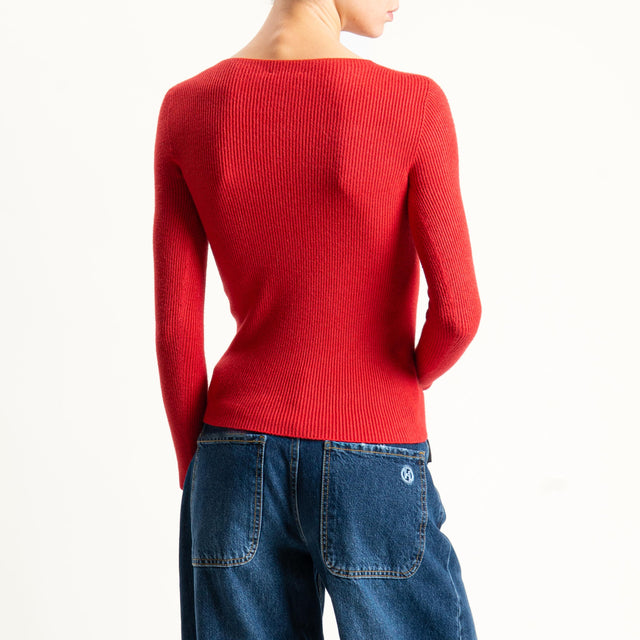 Vicolo-Maglia a costine - rosso