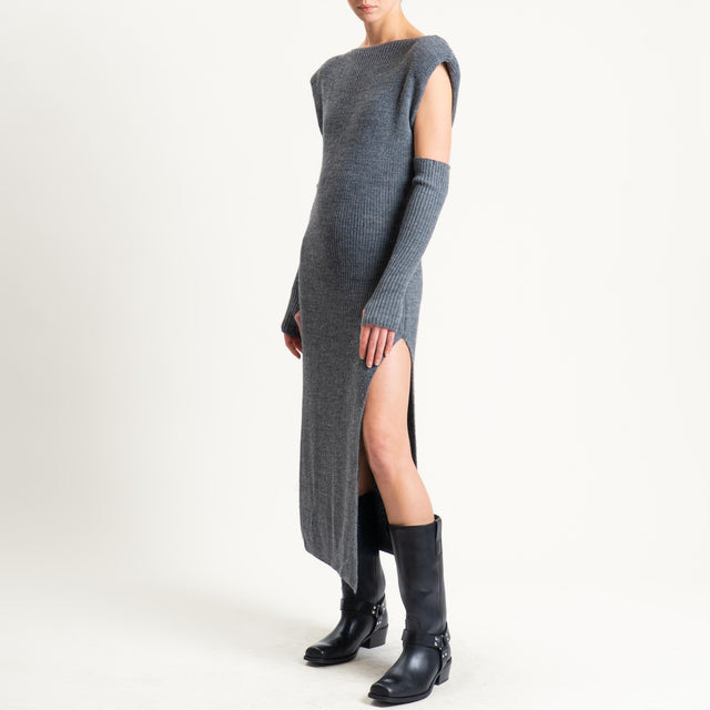 Vicolo-Abito smanicato misto alpaca con manicotti - antracite