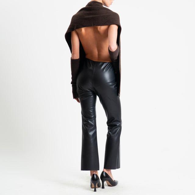 Vicolo-Davantino con manicotti misto cashmere - moro