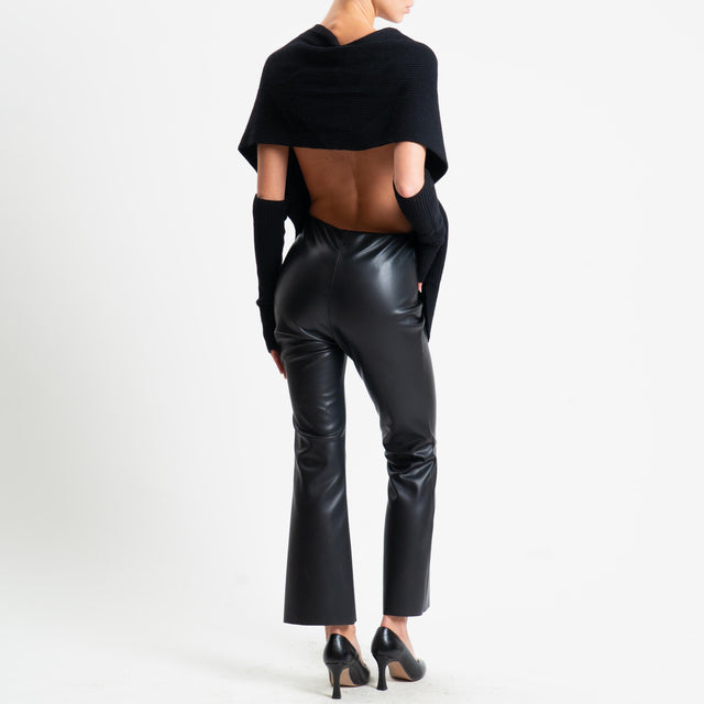 Vicolo-Davantino con manicotti misto cashmere - nero