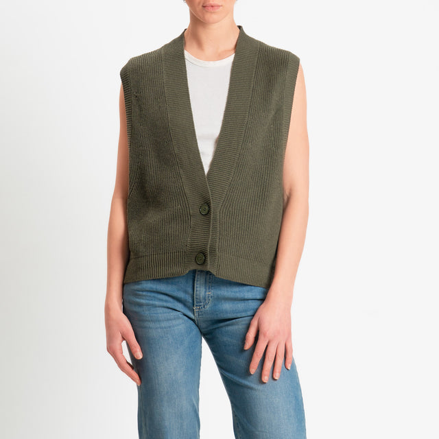 Vicolo-Gilet a coste due bottoni - militare