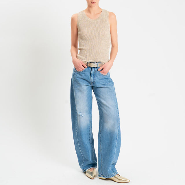 Vicolo-Top maglia in lurex - naturale/oro