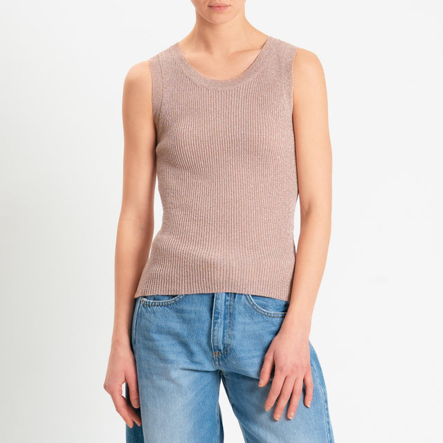 Vicolo-Top maglia in lurex - rosa/oro