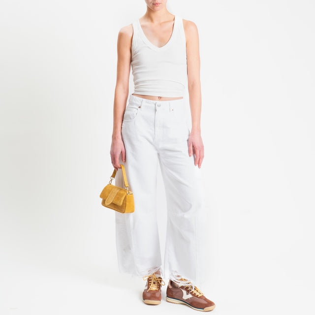 Vicolo- Jeans CECILE barrel fit con rotture - off white