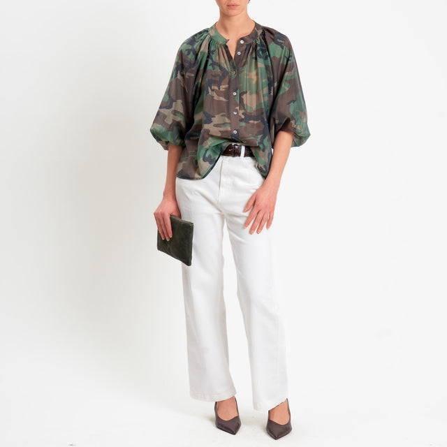 Vicolo-Pantalone KATE straight fit drill elasticizzato - Bianco