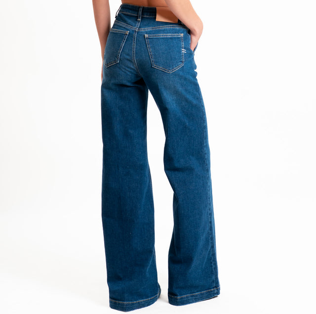 Vicolo-Jeans ELENA wide leg tasche francesi - denim
