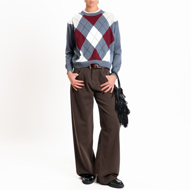 Vicolo-Pantalone MIA baggy fit - dark brown