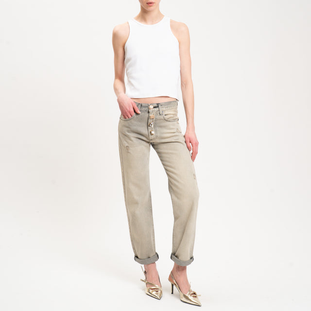 Vicolo -Jeans ZOE dettaglio gioiello - denim sabbiato