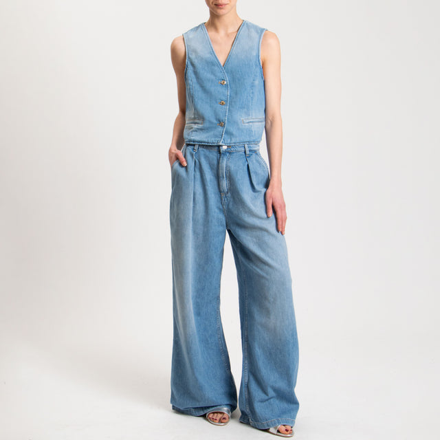 Vicolo-Jeans HOPE wide leg fit con pinces - denim