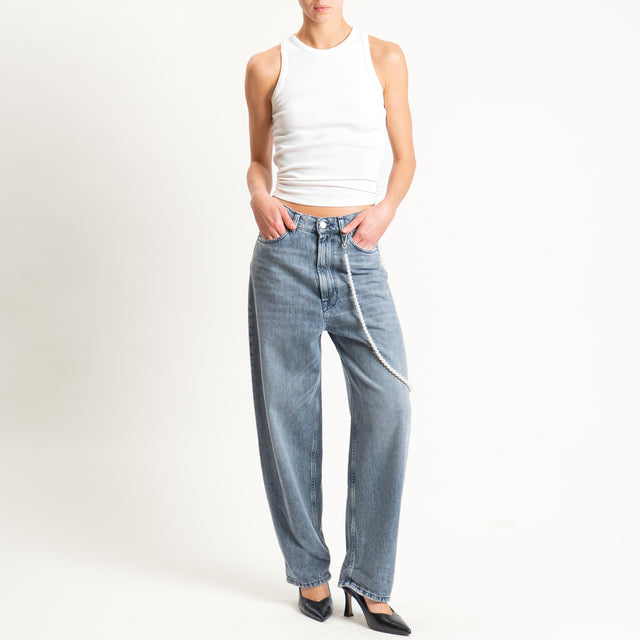 Vicolo- Jeans LAILA baggy baloon con accessorio - grigio cenere