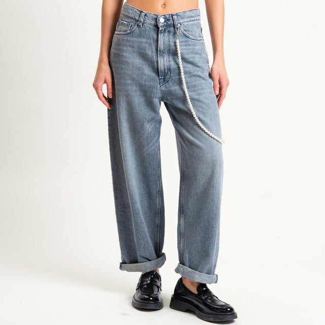 Vicolo- Jeans LAILA baggy baloon con accessorio - grigio cenere