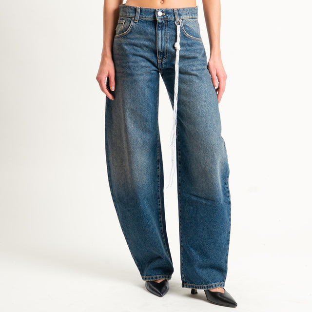 Vicolo- Jeans DENISE wide baloon fit con accessori - denim