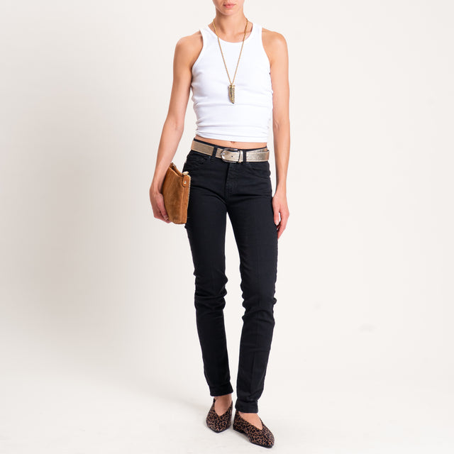 Vicolo-Jeans DAISY slim fit mid rise cropped leg - nero
