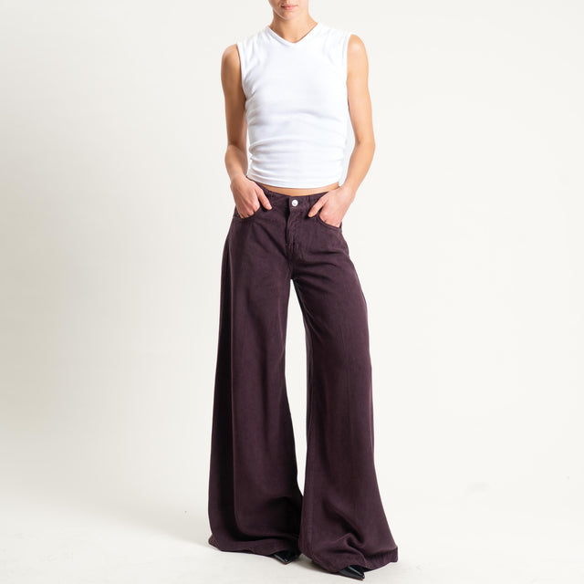 Vicolo- Pantalone MADISON wide leg fit - burgundy