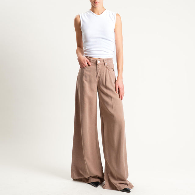 Vicolo- Pantalone MADISON wide leg fit - camel