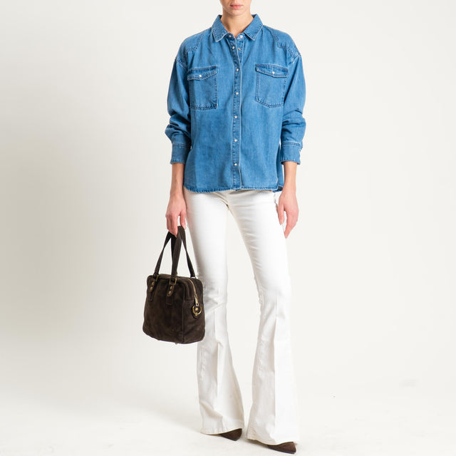 Vicolo- Camicia ASIA bottoni in madreperla - denim